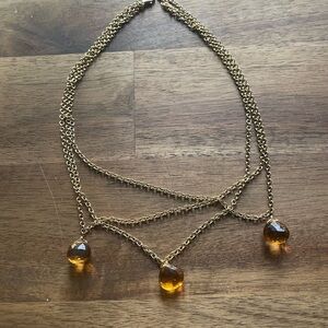 Elegant Gold Necklace with Citrine Briolettes